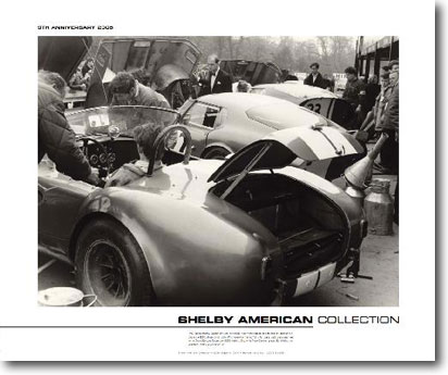 1965 - All three Cobra types in Classic European Scene: '05 Shelby American Museum poster (18