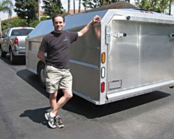Awesome, Awesome, Awesome! With my previous trailer I had to tow at 65 mph or less or the gearing on my truck would kick down, killing my mileage. With my Aerovault I can now tow faster and still get 35% better fuel mileage than with my other trailer or I can go the same 65 mph and get 56% better fuel mileage. The whole time not even noticing the Aerovault is back there. Good design and engineering really work. My dad always told me, “Buy it right or buy it twice!” Fred, AZ owner with Aerovault