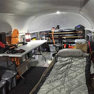 It’s 30 degrees at TWS this morning but I’m toasty with my heater, oatmeal & coffee in my awesome Aerovault! Not many folks here last night – go figure. Scotch and cigar with last nights’ full moon and an outdoor propane heater was peaceful. All the best! camping in the aerovault