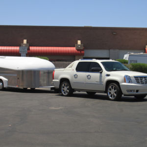 The Aerovault’s handling allows you to arrive at your destination refreshed. It doesn’t hurt either that you can make the trip in a luxury SUV. Escallade pulling Aerovault