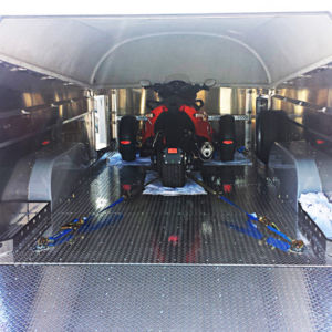 Two of these Can-Am motorcycles will fit in an Aerovault. One Aerovault owner transported six vintage motorcycles in his to the Barrett-Jackson auction. trike in Aerovault