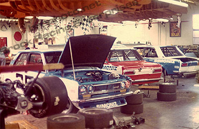 Rare shop photo of BRE Datsuns with the F5000