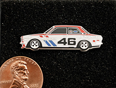 BRE Datsun 510 Cloisonné lapel/hat pin (with case)