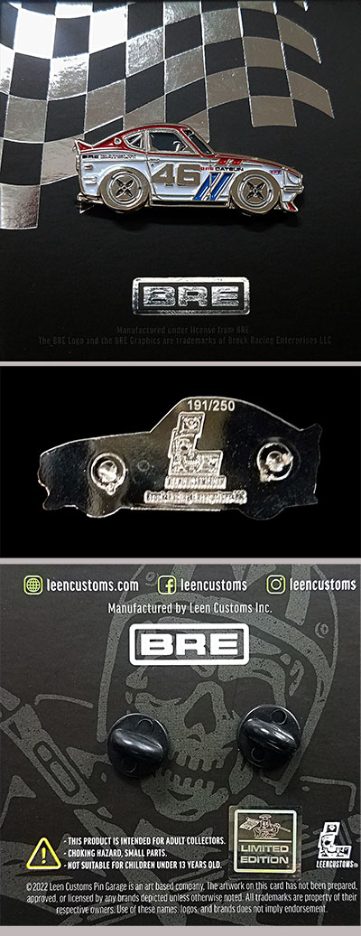 Leen Customs Limited Edition Silver Plated BRE Datsun 240Z pin