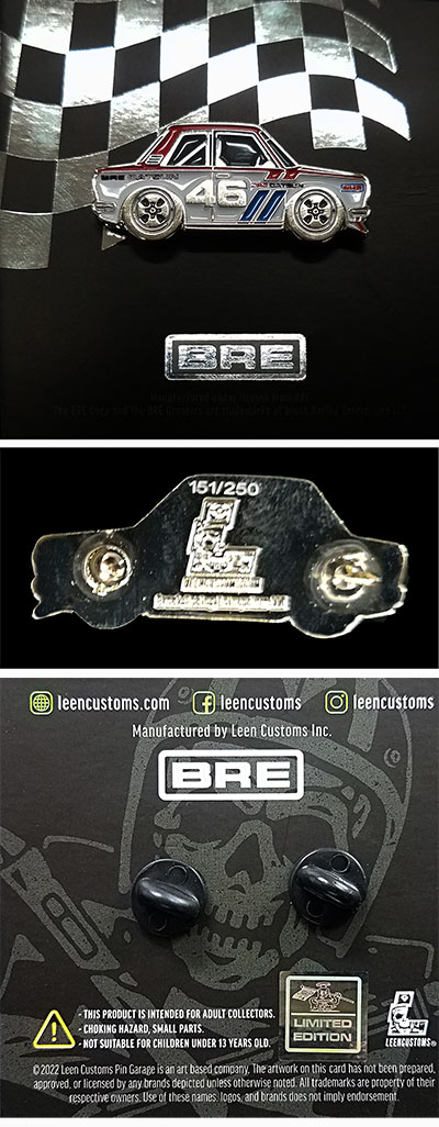 *JUST IN* Leen Customs Limited Edition Silver Plated BRE Datsun 510 pin