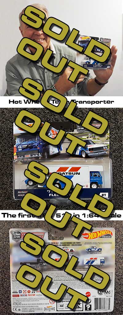 *Sold Out* Hot Wheels BRE #68 510 with BRE Team Transporter 1:64 scale